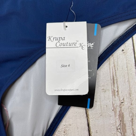 Krupa Couture Hipster Bikini Bottoms-Blue - Picture 3 of 5